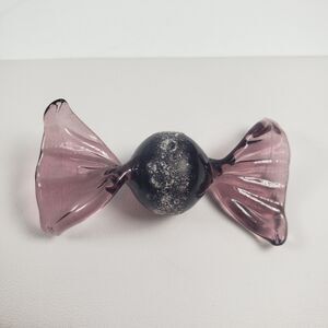 Vintage 1960's Murano Art Art Glass Candy Amethyst Purple White Rare